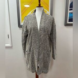 Marine Layer Birdseye Cardigan in Black/White Contrast - Size M